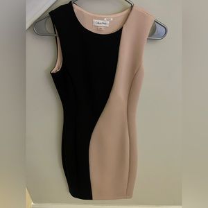 Calvin Klein black and blush professional midi dress